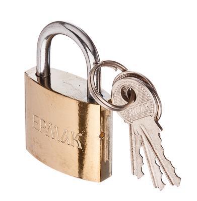 Замок навесной, 32 мм, золотистый, металл, арт.SS-2609 "Ермак" (арт. 468073)