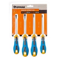 Набор отверток 4 предмета 9988 (PH1,PH2*100; SL5,SL6*100) "ЕРМАК" (арт. 651062)
