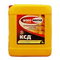 Огнебиозацитный состав «WOODMASTER»  КСД для древесины и тканей (II группа огнезащиты) бесцветный 5 л 