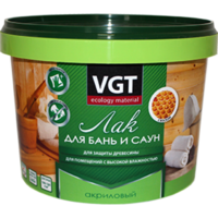 Лак акриловый по дереву для бань и саун «VGT» 0,9 кг 